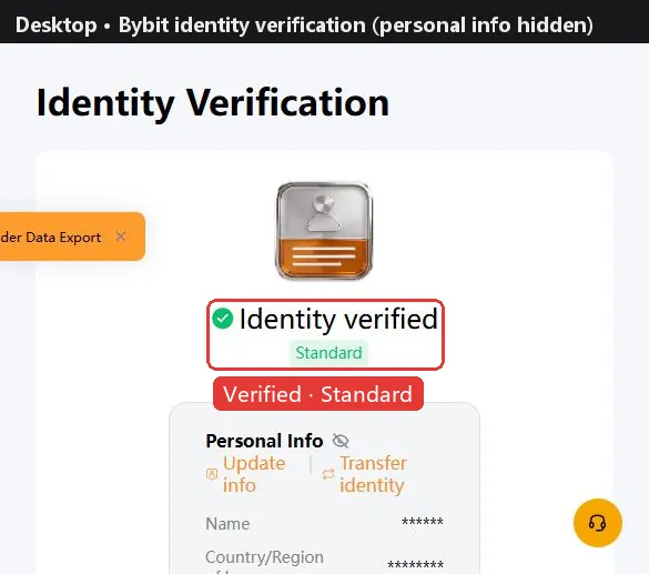 Bybit identity verification page