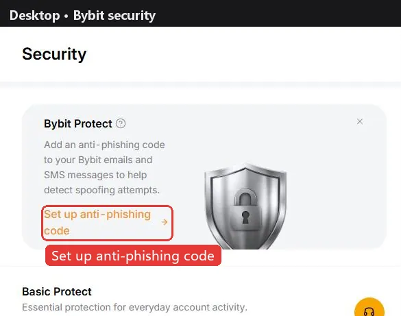 Bybit security settings