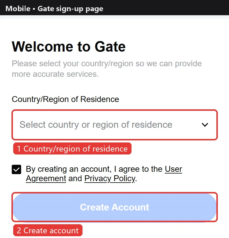 Gate sign-up page