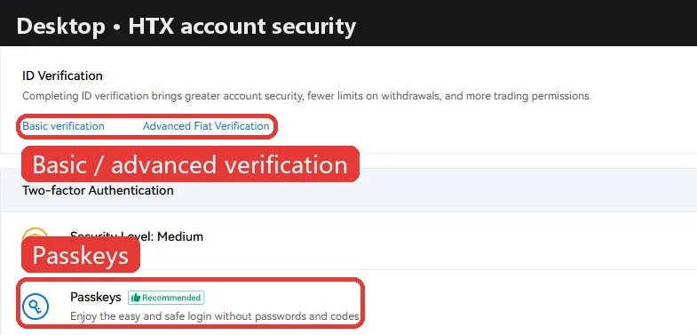 HTX security settings